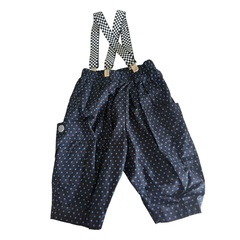 vintage 12 months polka overalls with checkered overalls 90s boys/girls